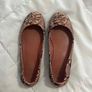 Tory Burch Minnie travel ballet leather snake